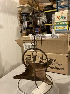 Primitive Antique 4 Wick Crusie Betty Lamp 1700s Hand Forged w/Pick To Move Wick - Picture 1 of 12
