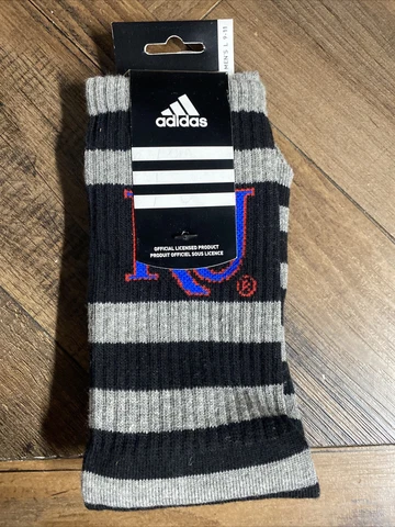 University of Kansas Jayhawks GRAY & BLACK STRIPED Socks MEN'S LARGE 9-11 Cover