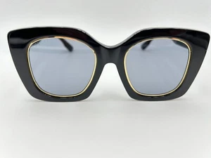 Gucci Sunglasses GG1151S 001 Black Grey Gray Gold rim 51 23 145 - Picture 1 of 5