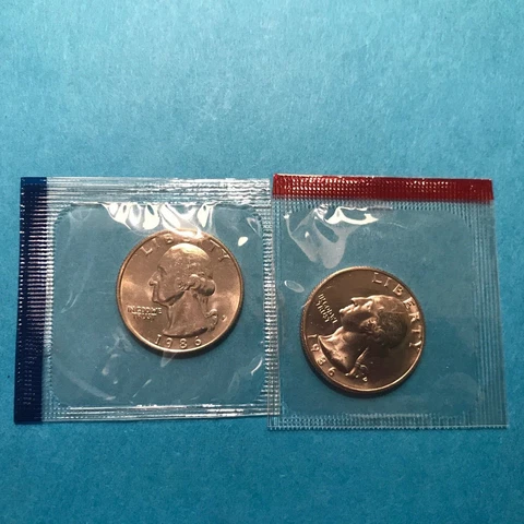 1986 P&D Washington Quarters  Unc Cover