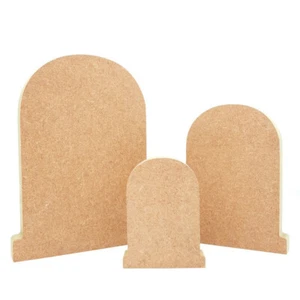Freestanding gravestone wooden shape MDF wood craft blank 18mm Halloween decor - Imagen 1 de 3