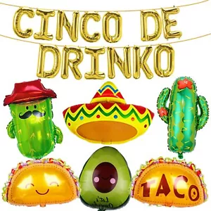 Cinco De Drinko Banner Balloons Party Decoration, Mexican Fiesta Taco Party D... - Picture 1 of 6