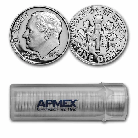 90% Silver Roosevelt Dimes 50-Coin Roll Proof - SKU #57803 Cover