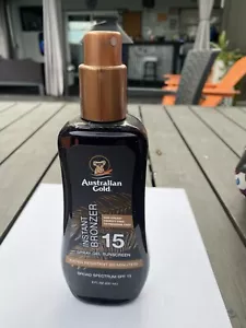 Australian Gold Instant Bronzer Spray Gel 8 oz Sunscreen Broad Spectrum SPF 15 - Picture 1 of 1