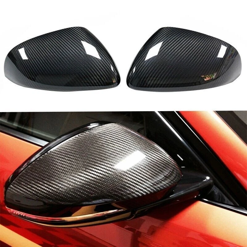 Cubierta de espejo retrovisor lateral de fibra de carbono real para Jaguar XJ XJL 2010-2019 Foto 1 de 4