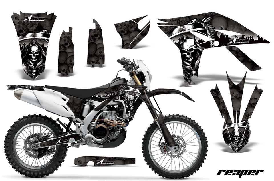 Kit de gráficos para moto de cross calcomanía adhesiva envoltura para Yamaha WR450F 2012-2015 REAPER NEGRO Foto 1 de 1