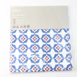 Mantel de corredor de mesa Ikea Kallt 16x55" geométrico rojo azul blanco moderno retro - Imagen 1 de 6