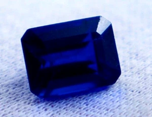 Emerald Cut Natural Blue Sapphire 10-12 Ct Loose Gemstone Certified - Picture 1 of 5