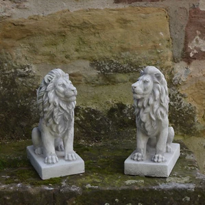 Léopard 2 Pièces Statue H.34 Cm 25 X 14 Cm Gris 22 Kg Béton Résistant Au Gel - Bild 1 von 14