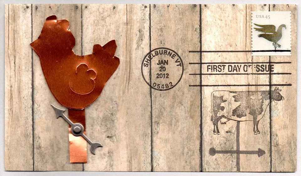 #4615 EAGLE WEATHERVANE STAMP FIRST DAY OF ISSUE 3 DIMENSIONAL DESIGNED FDC - Image 1 of 1