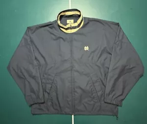 Vintage Notre Dame Windbreaker Jacket Men's XL Oversized Side Zip College 90s - Picture 1 of 10