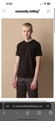 NUEVA Camiseta Negra Pequeña Community Clothing Para Hombre Hecha en Reino Unido/Gales 🇬🇧 Foto 1 de 4