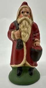 Vintage Fairfield Volkskunst Weihnachtsmann Weihnachtsfigur 4,25 Zoll Made in USA - Bild 1 von 9