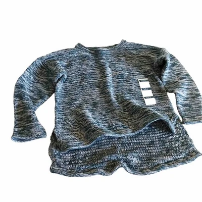 NWT Old Navy Girls Hi-Lo Drop-Shoulder Sweater. Size S(6-7). Blue Pullover - Image 1 of 4