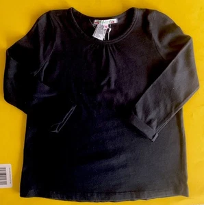 BONPOINT FRENCH LS NAVY 100% COTTON 3 YEAR GIRL LONG SLEEVE TOP NWT - Picture 1 of 4