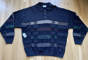 VTG NOS  Protégé Sweater - Mens XXL-  Textured Knit - Multi-Color - Made in USA - Picture 1 of 14