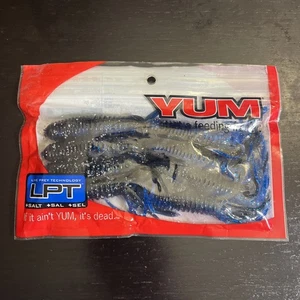 YUM Live Prey Technology 4.25" YUM Vibra King Tube Blue Black 8pk NIP - Picture 1 of 2
