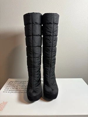 Pedro Garcia Agatha пухлый черный платформе колена загрузки размер 35,5 - Изображение 1 из 4