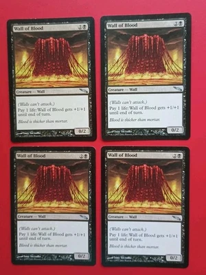 Magic the Gathering MTG Mirrodin WALL OF BLOOD  X 4 LP/EX  U  2003 NICE! - Image 1 of 2