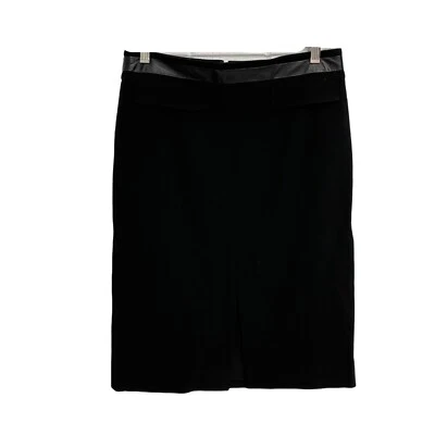 Женская черная прямая юбка Nordstrom кожаная отделка размер 6 - Изображение 1 из 4