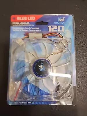 NEW KINGWIN CFBL-012LB Blue LED 120mm Case Fan Silent Descktop Computer Case Fan - Image 1 of 4