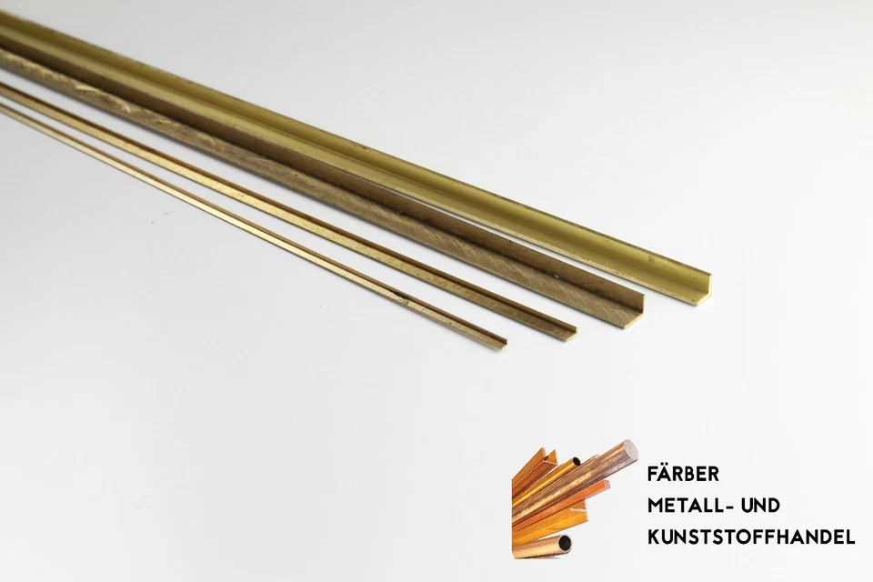 Messing Winkel Profil 2,5x2,5x0,40 mm / Länge 500mm / CuZn43Pb2Al (MS56)  - Bild 1 von 1