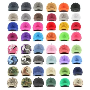New Cotton Baseball Cap Ball Dad Hat Adjustable Plain Solid Washed Men Women - Picture 1 of 53