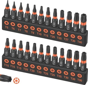 24-Piece Torx Bit Set, T5 - T40 Tamper Resistant Star Bits Set,Security Torx Bit - Picture 1 of 7