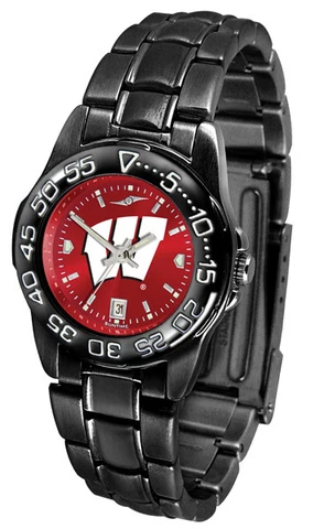 Wisconsin Badgers Ladies Women AnoChrome Fantom Black Sport Watch Cover