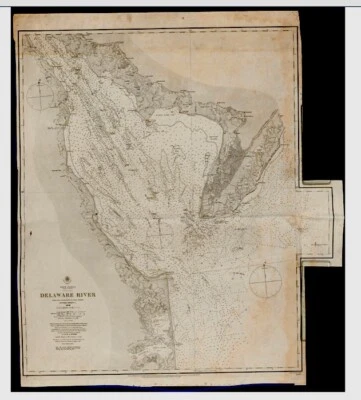 ANTIQUE ADMIRALTY  CHART. No.2563.  DELAWARE RIVER. SHEET 1. 1896 EDITION - Image 1 of 4