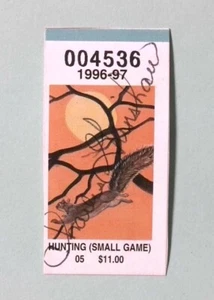 1996 Vintage New York Resident Small Game Hunting License Permit Stamp - Picture 1 of 1
