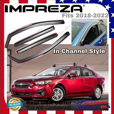 Para Subaru Impreza 18-2023 Sedán Ventilación en Canal Ventana Viseras Protector Deflectores Foto 1 de 4