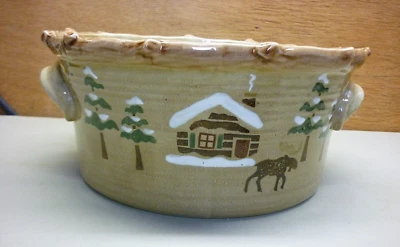 Cuenco grande Sonoma Lodge Moose Trees Cabin nuevo con etiquetas Foto 1 de 4