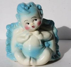 Hull Pottery Blue Baby Boy Nursery Planter # 92 USA Glossy Ceramic Vintage CUTE - Picture 1 of 1