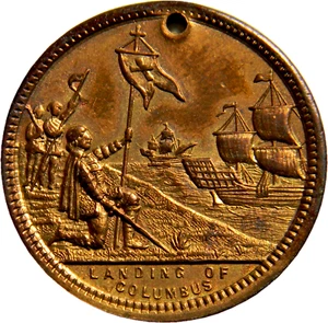 1892 Desembarco de Cristóbal Colón N R S Trajes Token Eglit-543 (04100) - Imagen 1 de 2