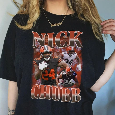 Nick Chubb Cleveland Football Player Vintage Unsiex T-shirt Gift For Fan Cover