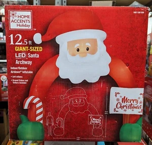 12.5 ft by 12’ LED Santa Archway Holiday Inflatable Christmas Decoration Outdoor - Picture 1 of 2