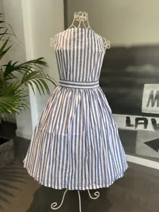 Vestido Lindy Bop Audrey Rústico a Rayas Azul Estilo Vintage - Imagen 1 de 55