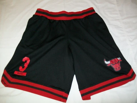 Chicago Bulls Dwyane Wade #3 UNK NBA Basketball Shorts Black/Red - Men Medium Cover