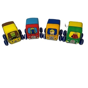 K’s Kids Melissa & Doug Pullback Construction Vehicles Set Of Four Works Video - Picture 1 of 7