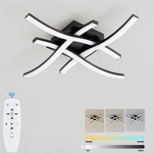 Modern LED Ceiling Light 3/4 Wave Light Living Room Kitchen Curved Pendant Lamp. - Picture 1 of 42