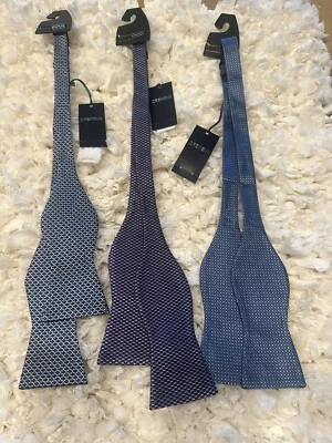 Pajarita Daniel Cremieux 100% azul seda, púrpura nueva con etiqueta lote de 3 Foto 1 de 4