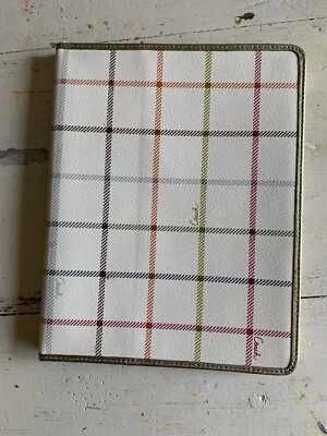 COACH Tablet Sleeve Case Clutch 1st Gen iPad/iPad 2 Ivory GOLD TRIM Plaid NEW - Image 1 of 4