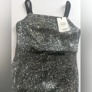 Bardot Juniors Girls 18 Illy Gunmetal Sequin Jumpsuit NWT Shimmer Era's Tour - Picture 1 of 12