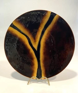 Vintage Gold Bovano Enamel Plate 11” - Picture 1 of 5