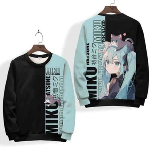 Miku Hatsune Vocaloid Anime Sweatshirt Sweater Hoodie pullover Hooded Pulli Coat - Picture 1 of 6