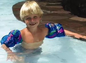 Printed Arm Bands Learn to Swim Aids Floaties Inflatable Water Swimline 9010 - Picture 1 of 6