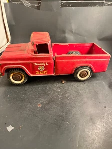 Vintage Buddy L Traveling Zoo Acciaio Pressato Giocattolo Rosso Pick Up Truck - Foto 1 di 8