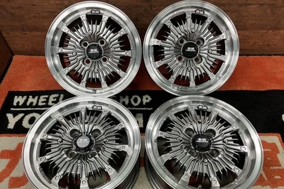 Mugen CF-48 14x6J +38 4x100 JDM Wheels Set Grey Metallic / Polished Rim Honda - Image 1 of 4