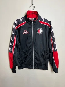 Vintage 90s Black & Red Kappa Feyenoord Rotterdam Zip-Up Track Jacket YXXL - Picture 1 of 4